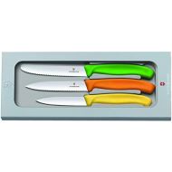 Victorinox Swiss Classic Gemuesemesser-Set, 3-tlg., Tomatenmesser Wellenschliff 11 cm, Gemuesemesser Wellenschliff 10 cm, Gemuesemesser 8 cm