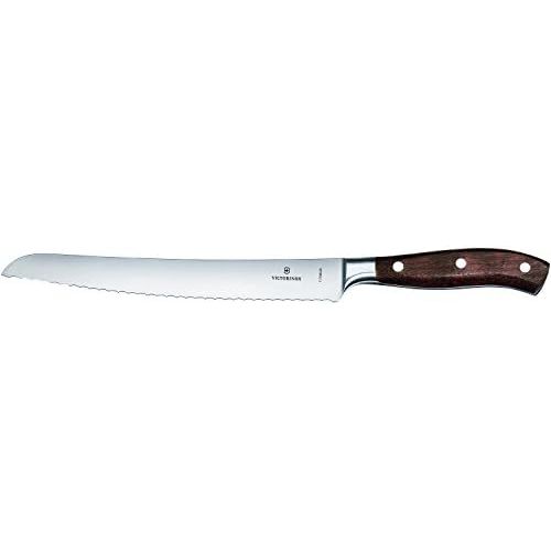  Victorinox Grand Maitre Brotmesser, Holz, Wellenschliff, 23 cm Klinge, Geschmiedet, Rostfrei, Edelstahl, Geschenkbox