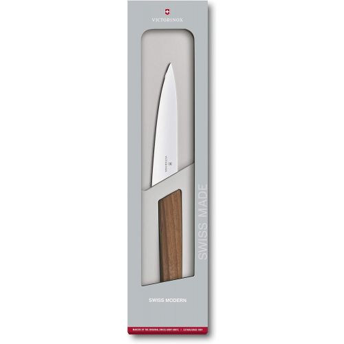  Victorinox Swiss Modern Officemesser mit Holzgriff, 15 cm gerade Klinge, Rostfrei, Edelstahl