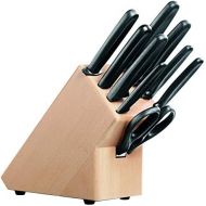 Victorinox 9-teiliges Messerblock-Set, aus Buchenholz Schere, Brotmesser, Schleifstab, Fleischmesser, schwarz