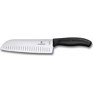Victorinox-Swiss-Army-Cutlery Fibrox Pro Santoku Knife, Granton Edge, 7-Inch
