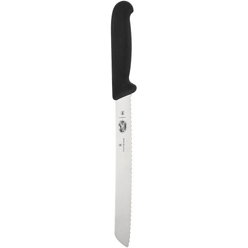  Victorinox sdf Swiss Army 8 Serrated Bread Knife with Fibrox Handle, 47549, Black