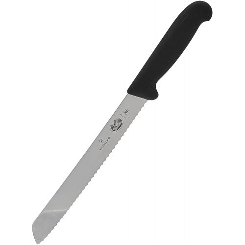  Victorinox sdf Swiss Army 8 Serrated Bread Knife with Fibrox Handle, 47549, Black