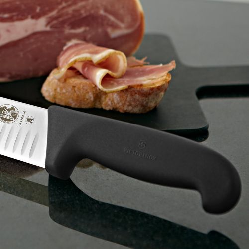 Victorinox 12 Inch Slicing Knife High Carbon Stainless Steel Granton Blade for Efficient Slicing, Fibrox Pro Handle