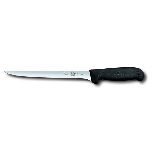  Victorinox Cutlery 8-Inch Straight Fillet Fishing Knife, Flexible Black Fibrox Handle