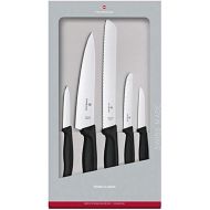 Victorinox Swiss Classic Kitchen Knife Set, 5 Pieces - Paring Knives, Utility Knife, Carving Knife and Bread Knife - Black