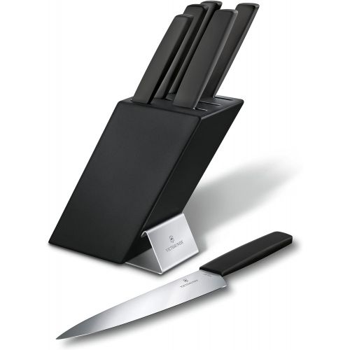  [아마존베스트]Victorinox Swiss Modern 6-Piece Knife Block Black Beech Wood Black