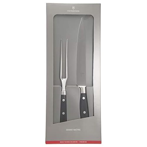  [아마존베스트]Victorinox Fully Forged Carving Set, Set of 2, Black