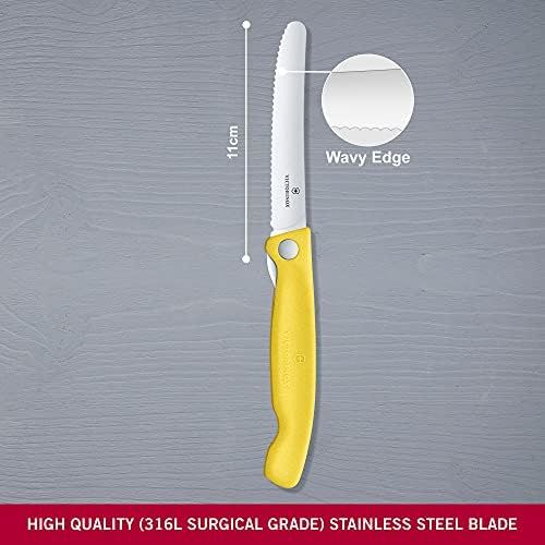  [아마존베스트]Victorinox Swiss Classic Folding Vegetable Knife, Serrated, Dishwasher Safe, Yellow, Blister Pack