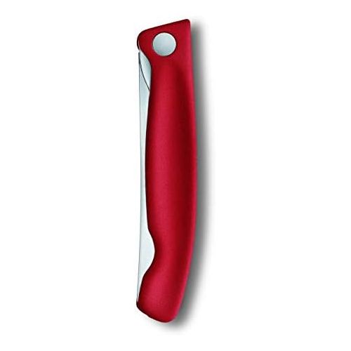  [아마존베스트]Victorinox Swiss Classic Folding Vegetable Knife, Straight Cut, Dishwasher Safe, 11 cm, Red, Blister Pack