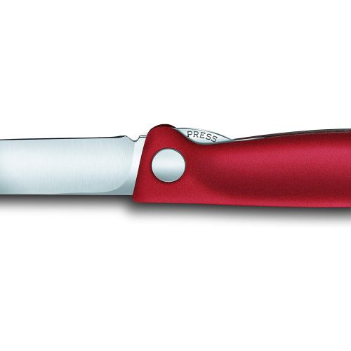  [아마존베스트]Victorinox Swiss Classic Folding Vegetable Knife, Straight Cut, Dishwasher Safe, 11 cm, Red, Blister Pack