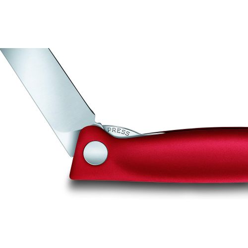  [아마존베스트]Victorinox Swiss Classic Folding Vegetable Knife, Straight Cut, Dishwasher Safe, 11 cm, Red, Blister Pack