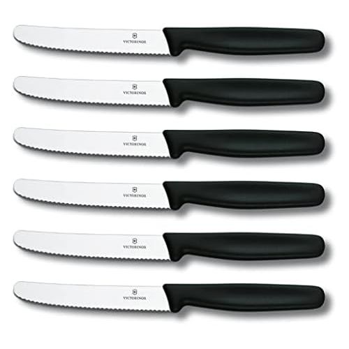  [아마존베스트]Victorinox - Steak Knives X 6 Wavy Black