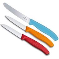 [아마존베스트]Victorinox Swiss Classic 3-Piece Vegetable Knife Set (Red, Orange, Caribbean Blue)