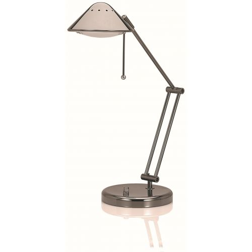  Victory Light V-light Halogen Desk Lamp with 3-Point Adjustable Arm and Dimmer Switch, Black Chrome Finish