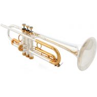 Victory Musical Instruments Special Edition Professional Bb Trumpet of Jesus - Silver Plated with Gold Lacquer Accents