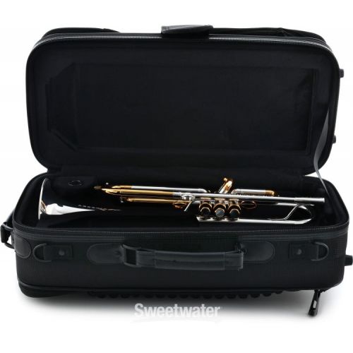  Victory Musical Instruments Special Edition Professional Bb Trumpet of Jesus - Silver Plated with Gold Lacquer Accents