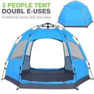 Victostar Instant Pop Up Family Camping Tent,Double Layer Waterproof 3 Season for Picnic Fishing Hiking Traveling