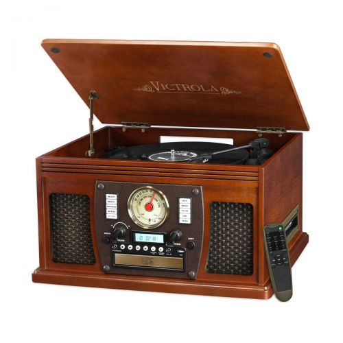  Victrola Wooden 8-in-1 Nostalgic Record Player with Bluetooth and USB Encoding