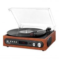 Victrola All-in-1 Bluetooth Record Player with Built in Speakers and 3-Speed Turntable, Mahogany