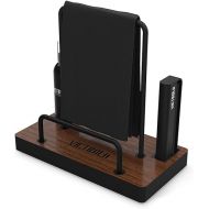 Victrola 'The Kit' - A Vinyl Record Cleaning Kit, Doubles as a Record Stand, Includes Anti-Static Brush, Cleaning Solution, Cloth, Espresso Wood Finish Stand with Smart Black Metal Accents