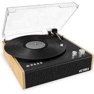 Victrola Eastwood 3-Speed Bluetooth Turntable with Built-in Speakers and Dust Cover | Upgraded Turntable Audio Sound | Bamboo (VTA-72-BAM)