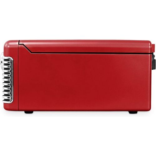  Victrola 50's Retro Bluetooth Record Player & Multimedia Center with Built-in Speakers - 3-Speed Turntable, CD Player, AM/FM Radio | Wireless Music Streaming | Red