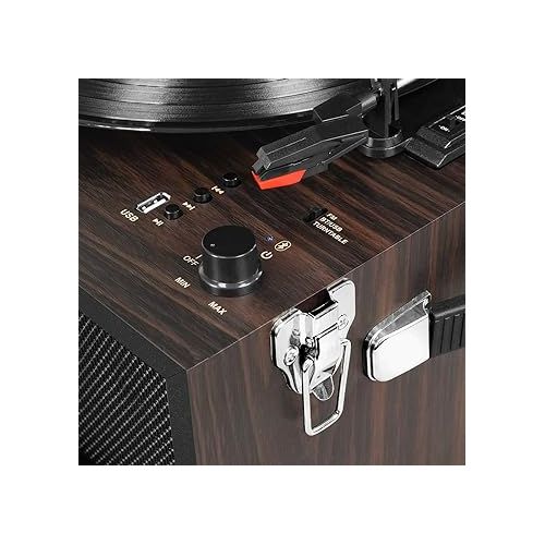  Victrola VTA-75-ESP Liberty 5-in-1 Turntable Music EntertainmentCenter with Bluetooth Wireless FM Radio USB Recorder Wood (Espresso)