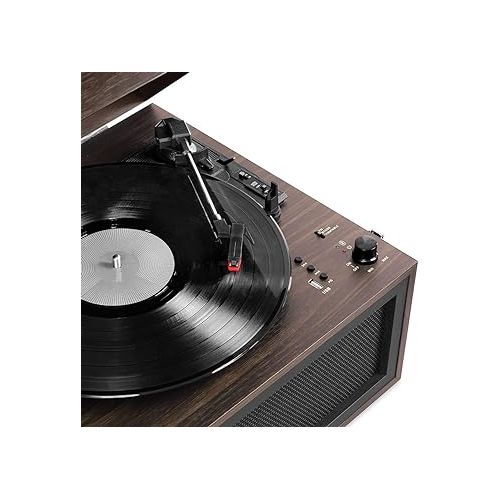  Victrola VTA-75-ESP Liberty 5-in-1 Turntable Music EntertainmentCenter with Bluetooth Wireless FM Radio USB Recorder Wood (Espresso)