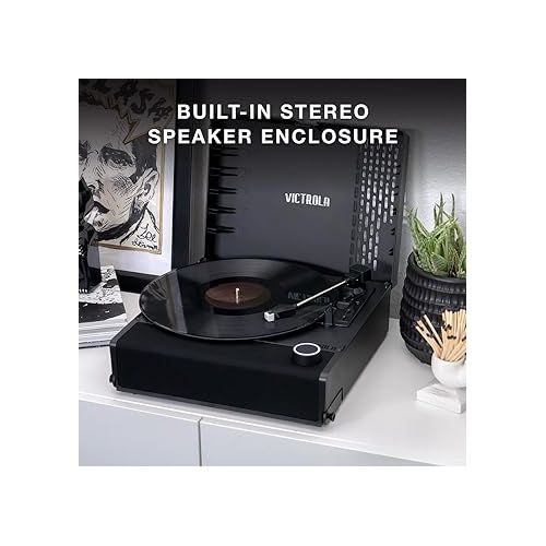  Victrola Revolution GO 3-Speed Bluetooth Portable Rechargeable Record Player with Built-in Speakers | Blue VSC-750SB-BLU