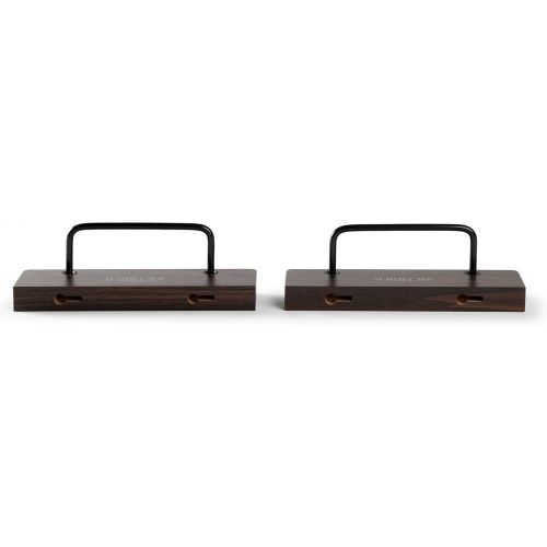  Victrola 'The Shelves' - Vinyl Records and Album Art Holder (Set of 2), Espresso Wood Finish with Smart Black Metal Accents, Elegant and Stylist Looks, Wall Mountable, Single Shelf Holds 1 Record Art