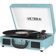 Victrola Vintage 3-Speed Bluetooth Portable Suitcase Record Player with Built-in Speakers | Upgraded Turntable Audio Sound|Aqua Turquoise, Model Number: VSC-550BT-TU