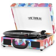 Victrola Vintage 3-Speed Bluetooth Portable Suitcase Record Player with Built-in Speakers | Upgraded Turntable Audio Sound|Geo, Model Number: VSC-550BT-P3