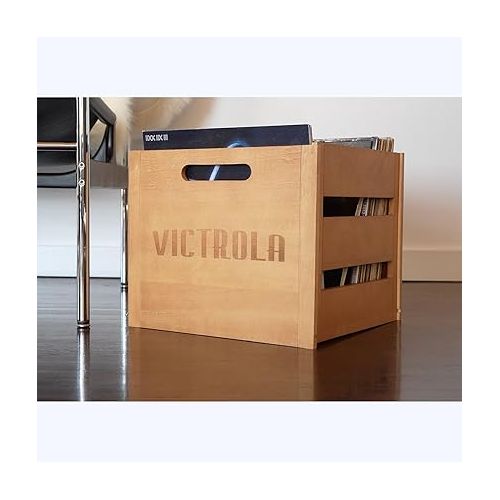  Victrola Wooden Record Crate, Mahogany, Model: VA-20-MAH