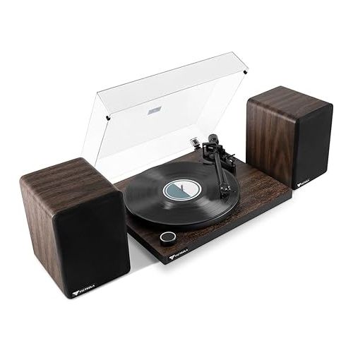  Victrola Premiere Turntable System - Includes T1 Vinyl Record Player & M1 Bookshelf Monitors, Built-In Bluetooth 5.0 Connectivity, Supports 33-1/3 and 45 RPM Vinyl Record, Wireless Music Streaming