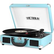 [아마존베스트]Innovative Technology VSC-550BT-TQ Victrola Vintage 3-Speed Bluetooth Suitcase Turntable with Speakers, Turquoise