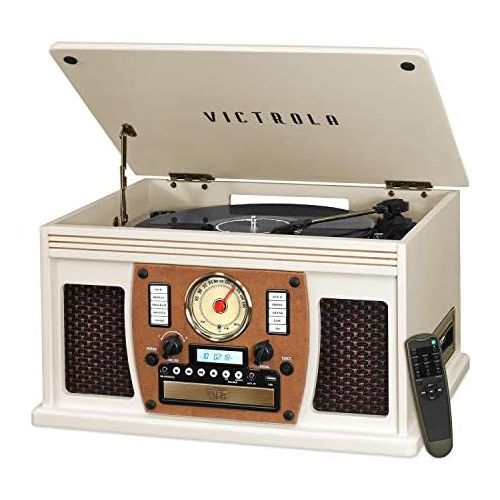  [아마존베스트]Victrola Navigator 8-in-1 Classic Bluetooth Record Player with USB Encoding and 3-speed Turntable