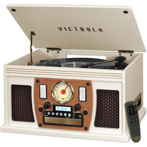  [아마존베스트]Victrola Navigator 8-in-1 Classic Bluetooth Record Player with USB Encoding and 3-speed Turntable