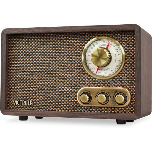  [아마존베스트]Victrola Retro Wood Bluetooth FM/AM Radio with Rotary Dial, Espresso