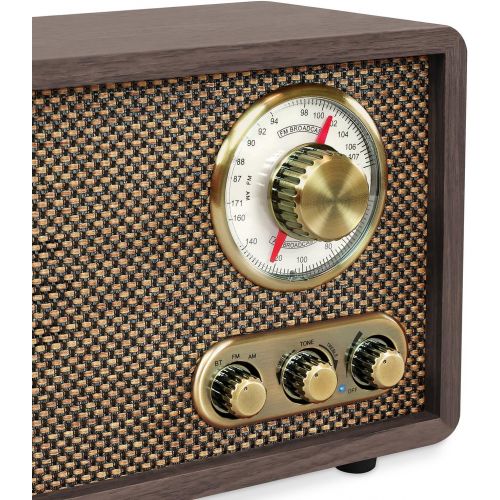  [아마존베스트]Victrola Retro Wood Bluetooth FM/AM Radio with Rotary Dial, Espresso