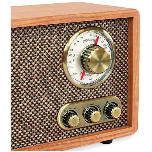  [아마존베스트]Victrola Retro Wood Bluetooth FM/AM Radio with Rotary Dial, Walnut