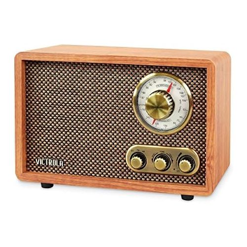  [아마존베스트]Victrola Retro Wood Bluetooth FM/AM Radio with Rotary Dial, Walnut