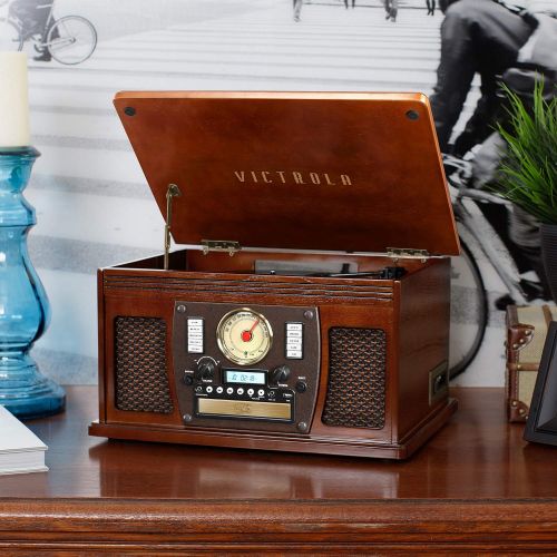  Victrola Navigator 8-In-1 Classic Bluetooth Record Player with USB Encoding and 3-Speed Turntable