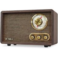 [아마존베스트]Victrola Retro Wood Bluetooth FM/AM Radio with Rotary Dial, Espresso