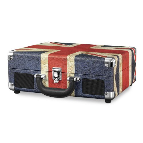  Victrola Vintage 3-Speed Bluetooth Suitcase Turntable with Speakers, UK Flag