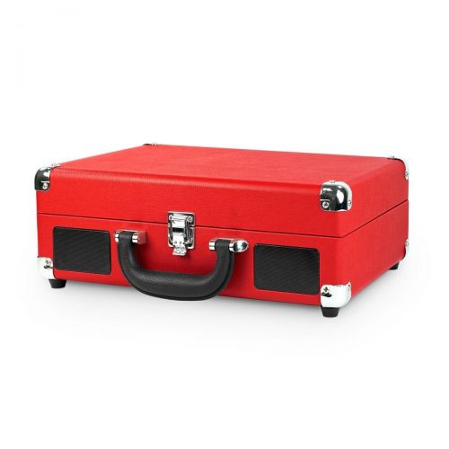  Victrola Vintage 3-Speed Bluetooth Suitcase Turntable with Speakers, Red