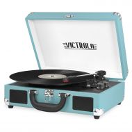Victrola Vintage 3-Speed Bluetooth Suitcase Turntable with Speakers, Aqua Turquoise