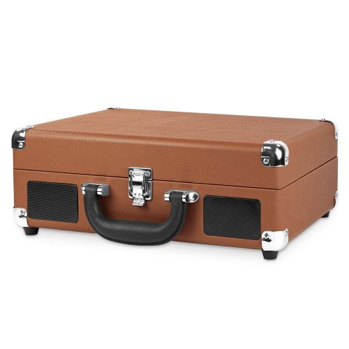  Victrola Vintage 3-Speed Bluetooth Suitcase Turntable with Speakers, Cognac