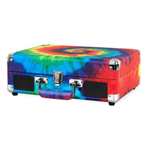  Victrola Vintage 3-Speed Bluetooth Suitcase Turntable with Speakers, Tie Dye