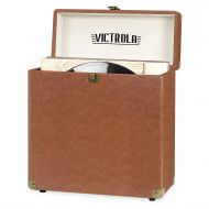Victrola Vintage Vinyl Record Storage Carrying Case for 30+ Records, Brown